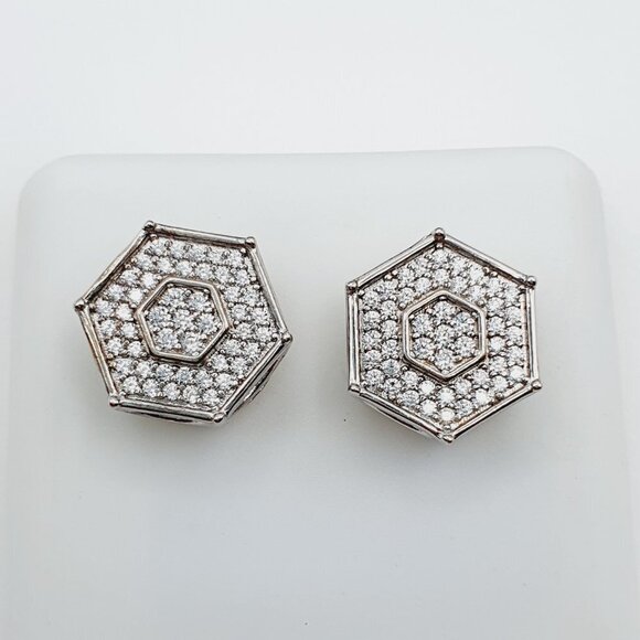 "925 Sterling Silver Plated CZ Earrings, EVBRS445 - Picture 5 of 9